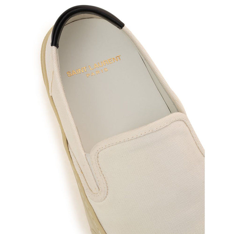 Tênis Saint Laurent branco de algodão de cano baixo