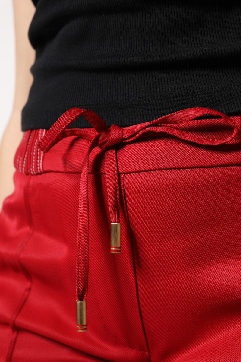 Pantalon droit rouge en viscose Dolce & Gabbana