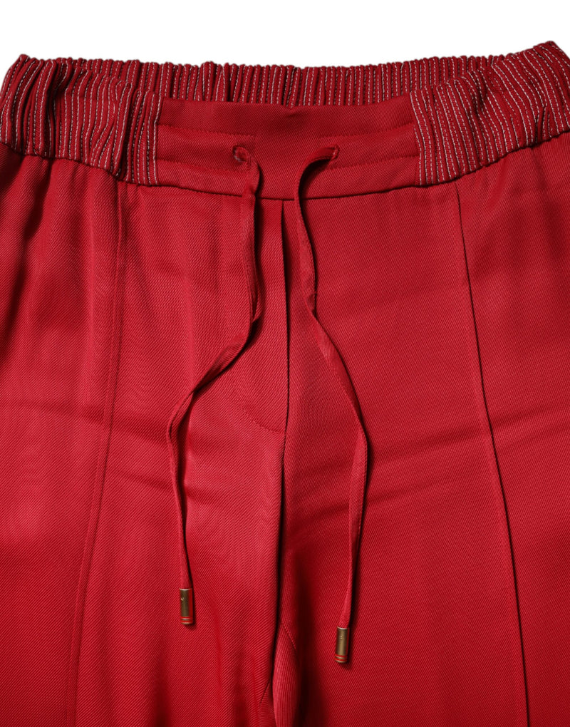 Pantalon droit rouge en viscose Dolce & Gabbana