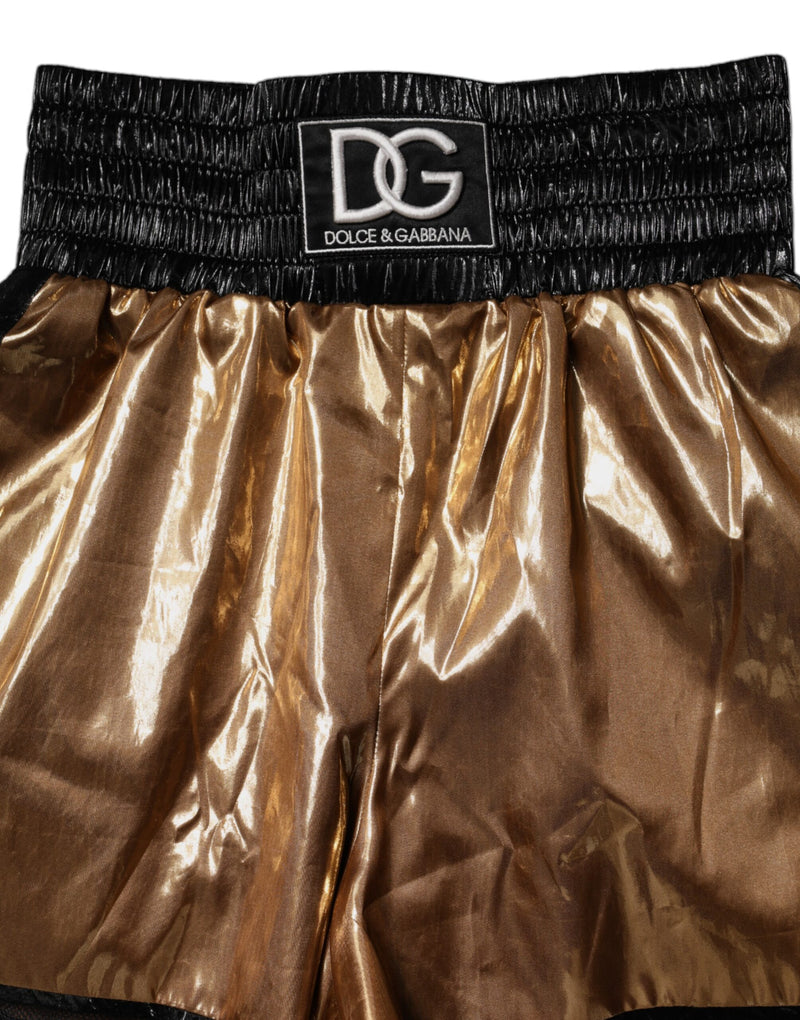 Short feminino de cintura alta em dourado metálico Dolce & Gabbana