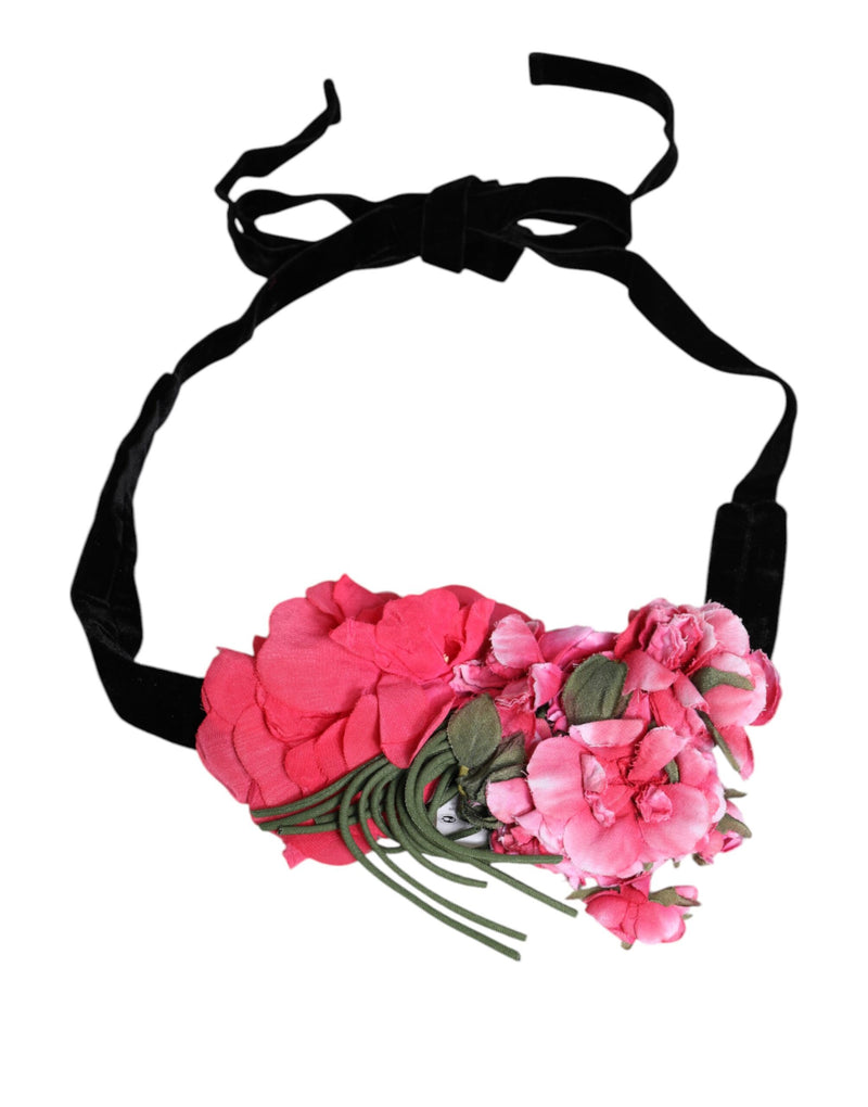 Cinturón anudado de Dolce & Gabbana multicolor con detalle de aplicación floral