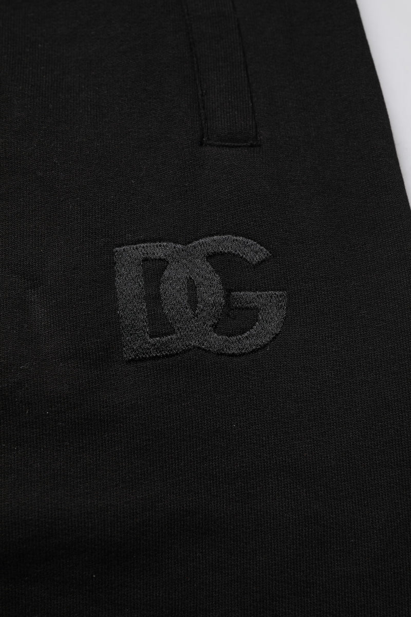 Calça de moletom jogger de cintura média em algodão preto Dolce & Gabbana