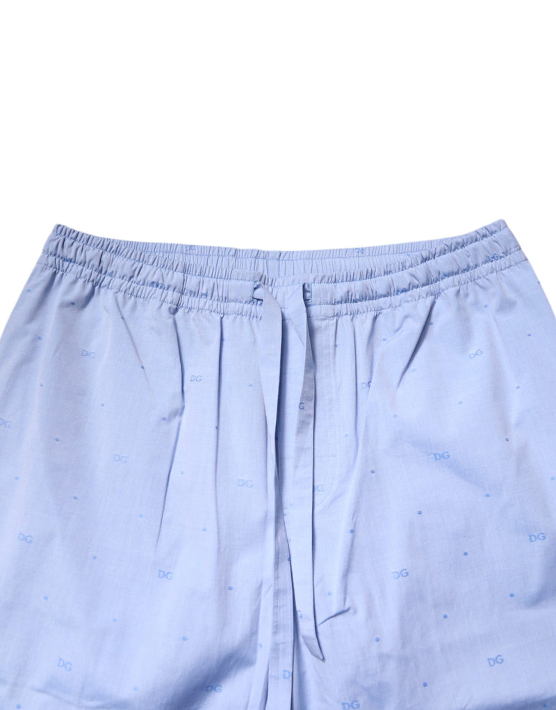 Ensemble de pyjama en coton bleu clair avec logo DG pour homme Dolce & Gabbana