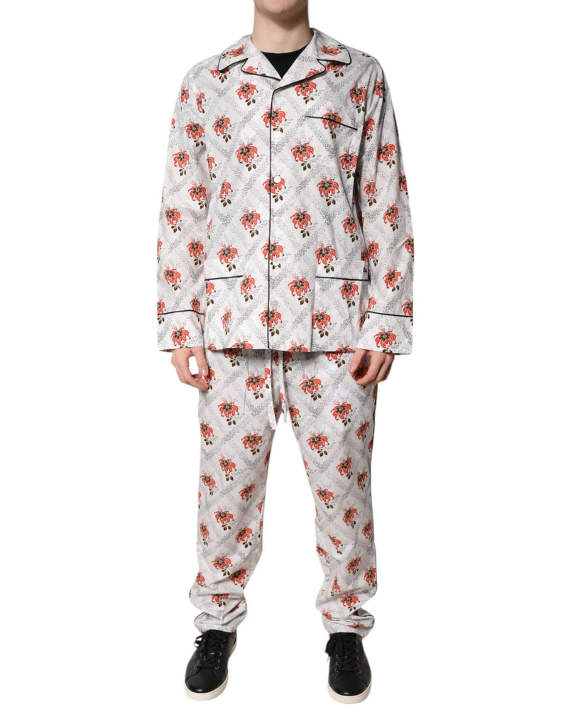 Conjunto de pijama de algodón Dolce & Gabbana con estampado floral multicolor