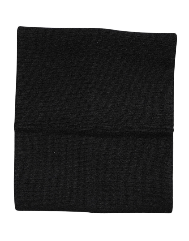 Foulard cache-cou noir en cachemire tricoté Dolce & Gabbana