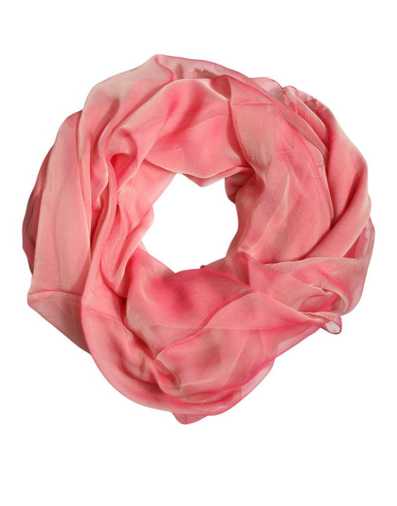 Xale-cachecol feminino retangular de seda rosa da Dolce & Gabbana