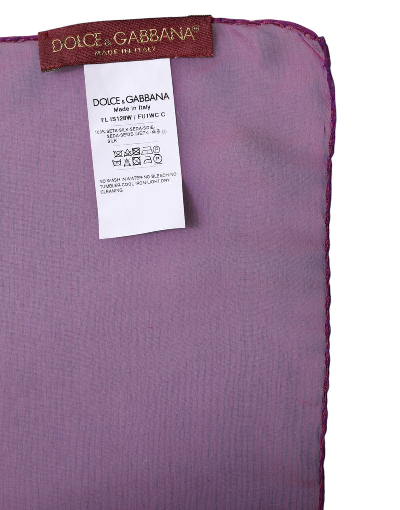 Pañuelo chal rectangular morado de seda de Dolce & Gabbana