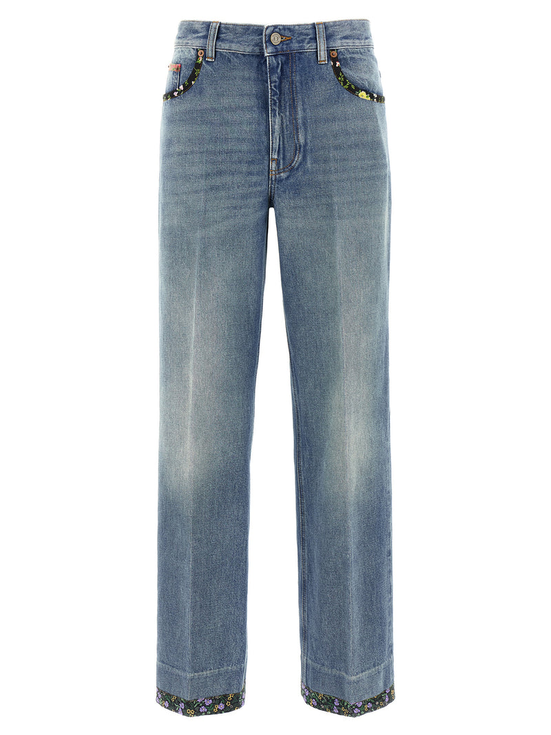Valentino Garavani Floral Jeans - Leather - Style D19X94V558 | Urbalenti... | Urbalenti™ NYC