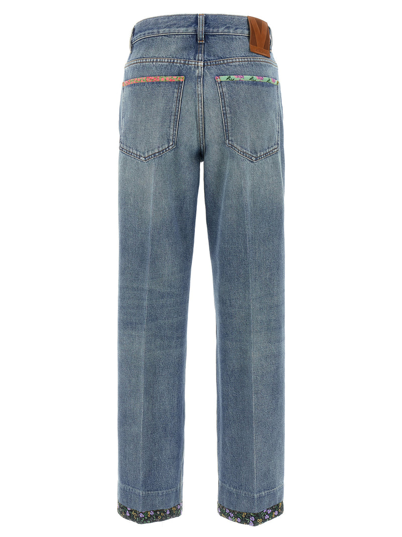 Valentino Garavani Floral Jeans - Leather - Style D19X94V558 | Urbalenti... | Urbalenti™ NYC