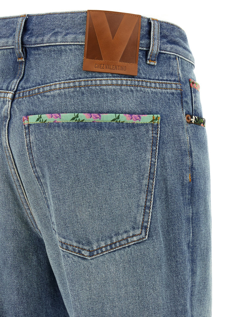 Valentino Garavani Floral Jeans - Leather - Style D19X94V558 | Urbalenti... | Urbalenti™ NYC