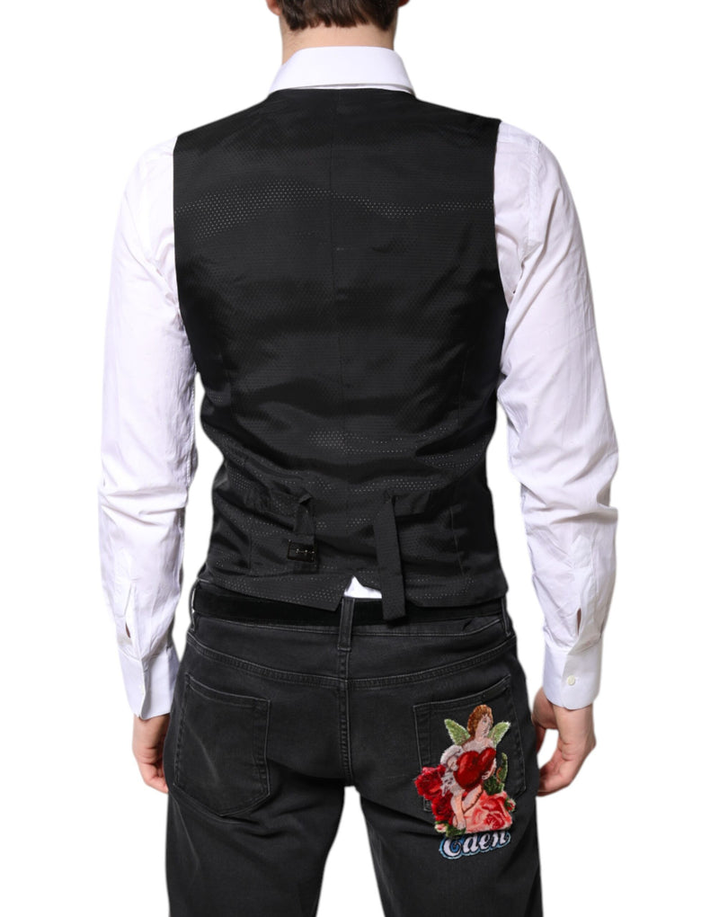 Colete formal de lã preto Dolce & Gabbana