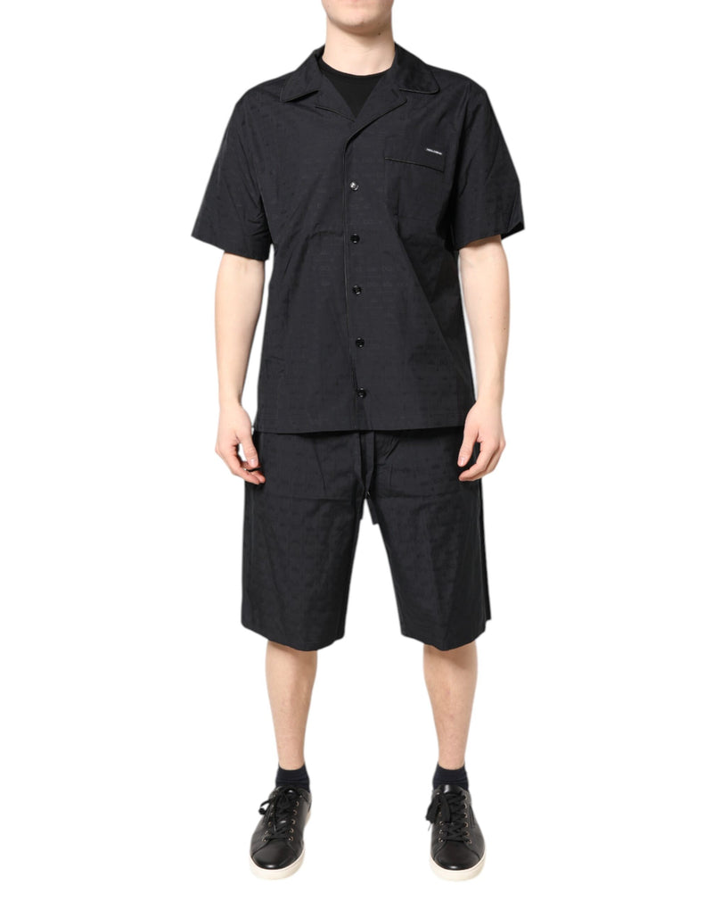 Ensemble de pyjama noir en coton pour homme Dolce & Gabbana