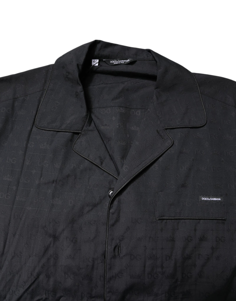 Ensemble de pyjama noir en coton pour homme Dolce & Gabbana