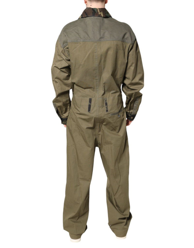 Ensemble décontracté Dolce & Gabbana avec chemise et pantalon en coton stretch marron