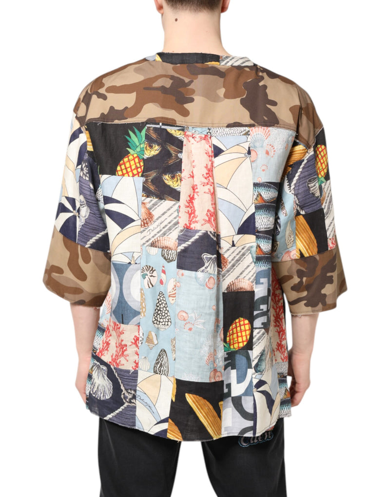 Dolce & Gabbana Multicolor Patchwork Short Sleeves Shirt