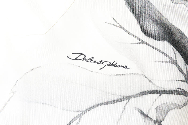 Camisa informal de manga larga de seda color marfil para hombre de Dolce & Gabbana