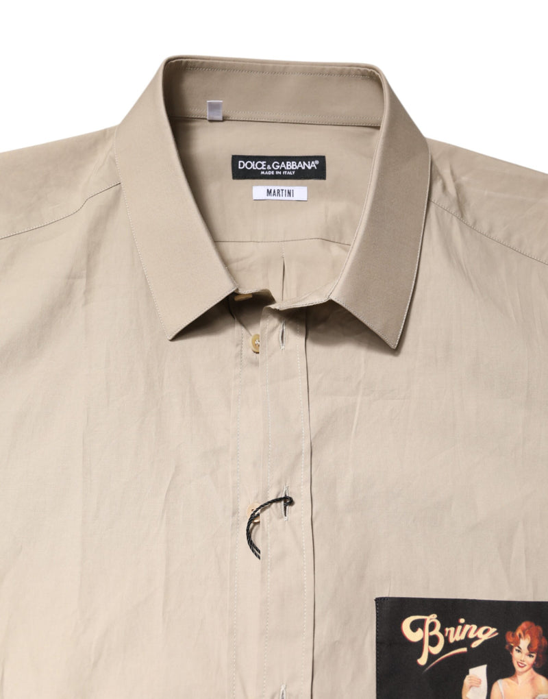 Camisa informal MARTINI para hombre de Dolce & Gabbana con estampado Pin Up en beige