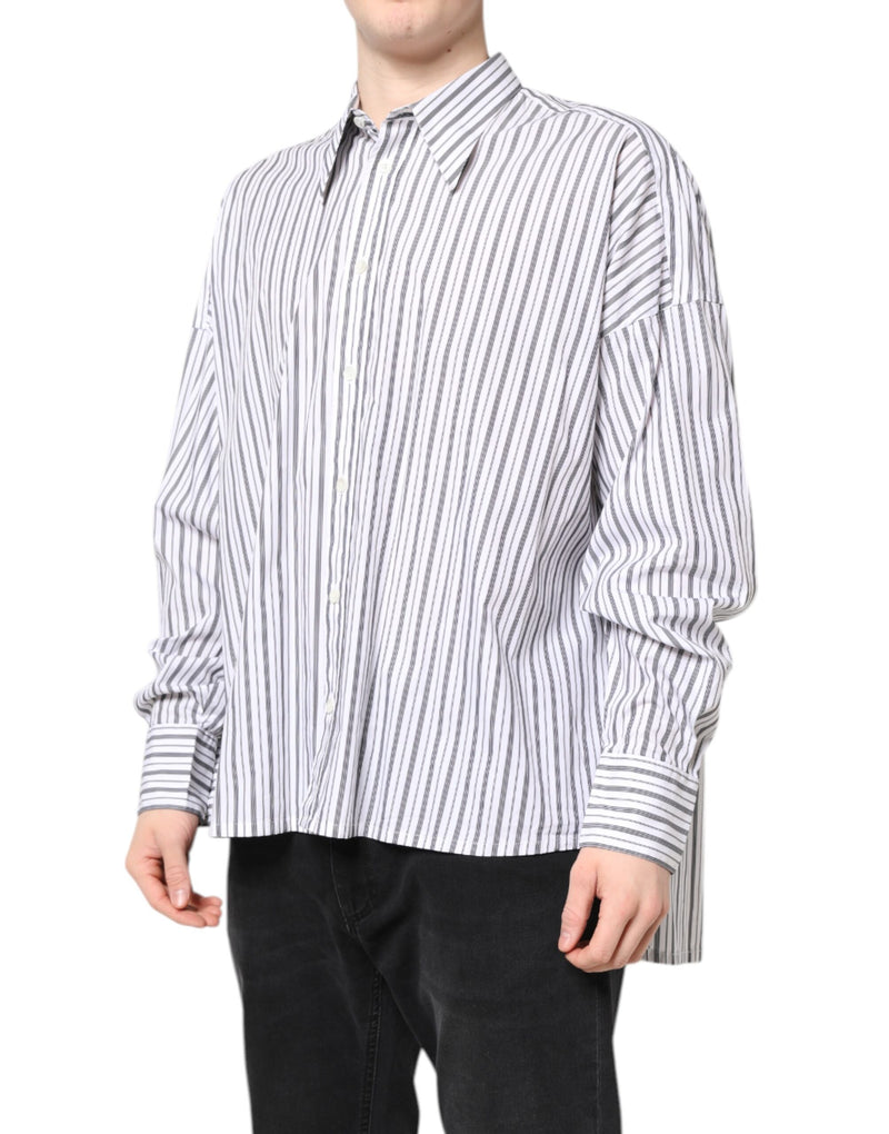 Chemise décontractée boutonnée à rayures blanches et noires Dolce & Gabbana