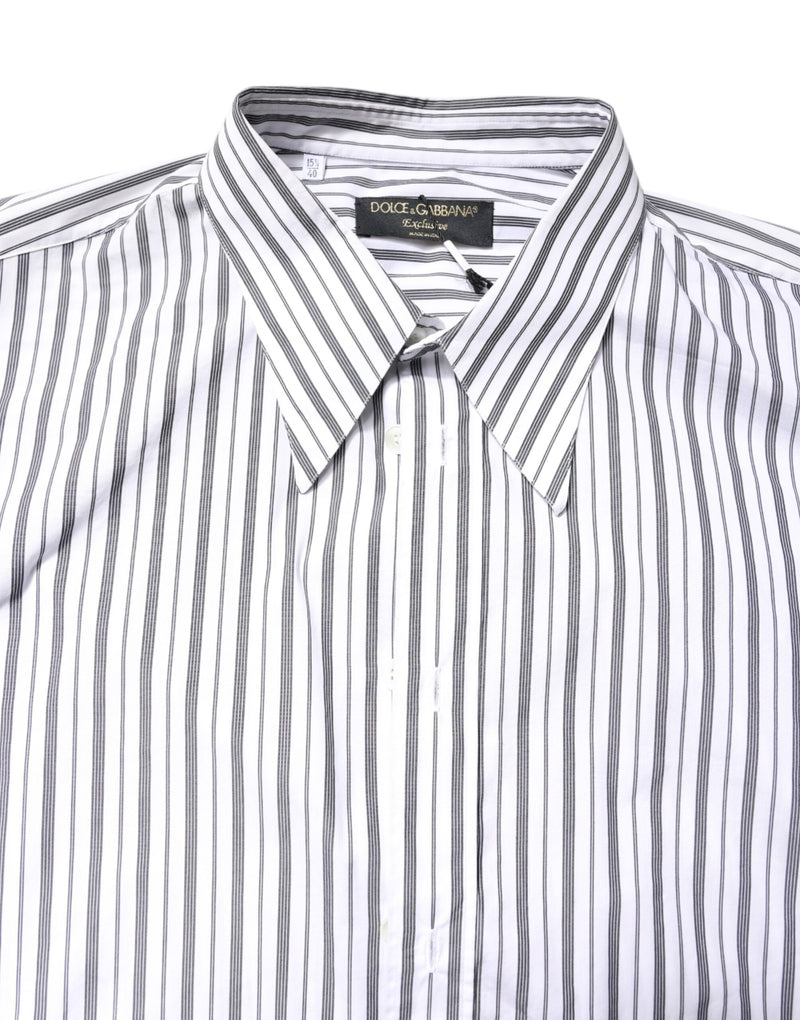Chemise décontractée boutonnée à rayures blanches et noires Dolce & Gabbana