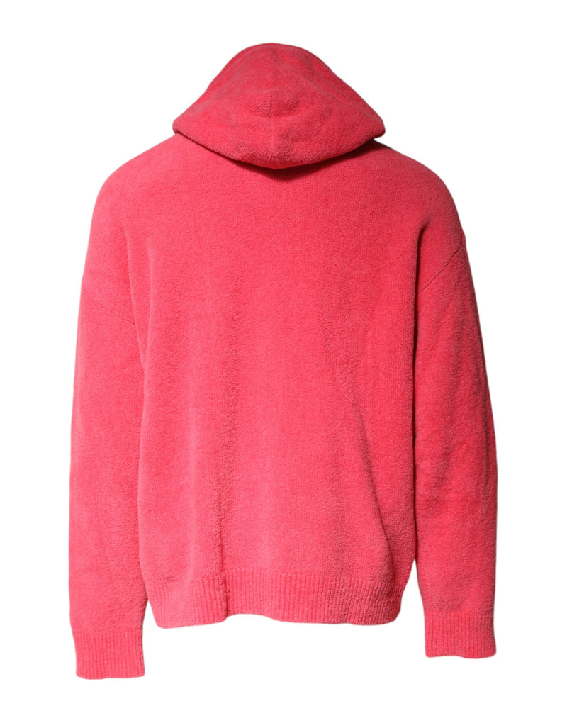 Pull à capuche en maille de coton rouge pour homme Dolce & Gabbana