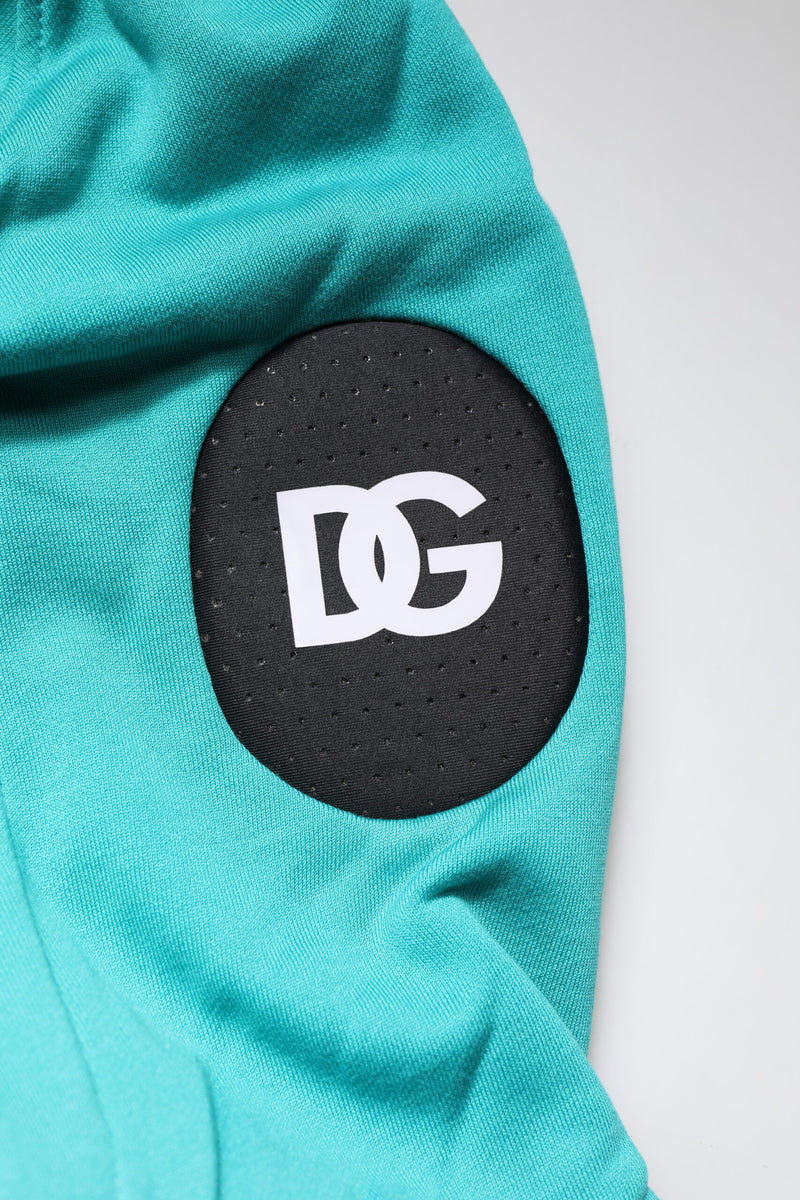 Colete esportivo masculino Dolce & Gabbana verde de algodão em malha com capuz