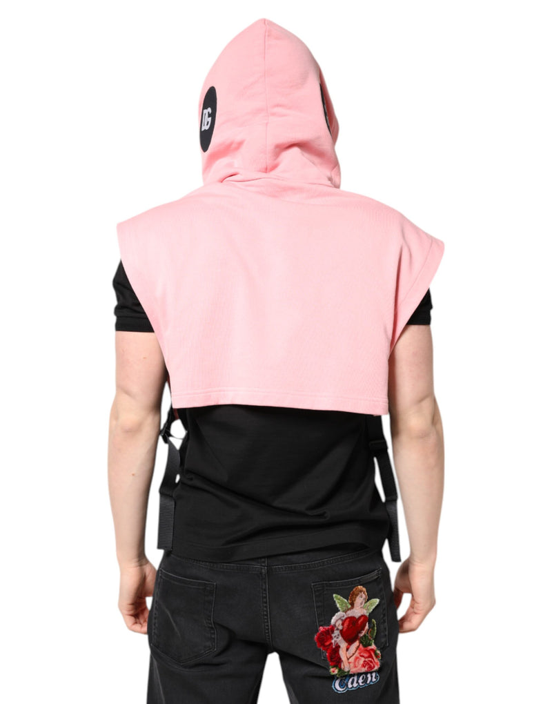 Suéter chaleco deportivo con capucha de algodón rosa para hombre de Dolce & Gabbana