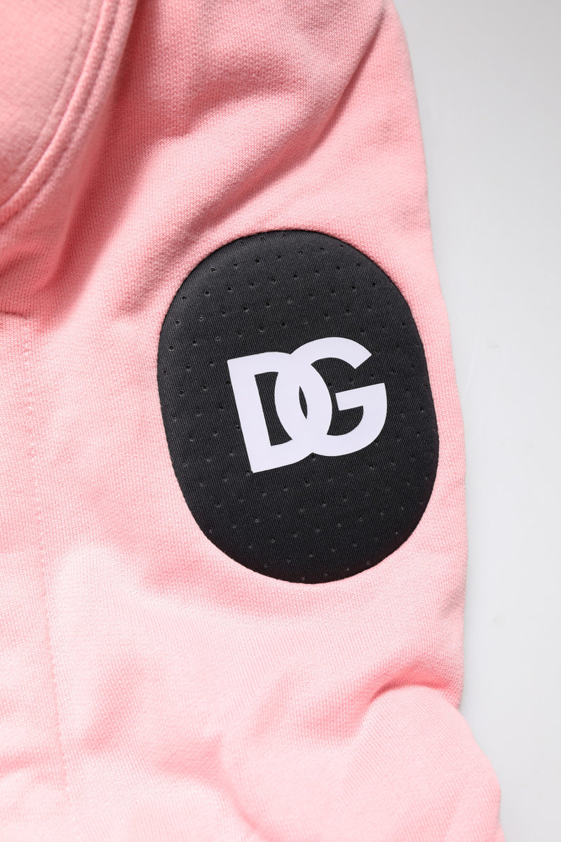 Suéter chaleco deportivo con capucha de algodón rosa para hombre de Dolce & Gabbana