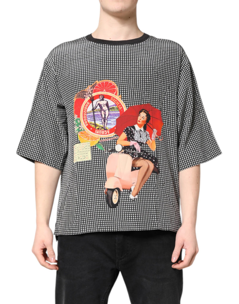 T-shirt a maniche corte nera con stampa grafica Dolce & Gabbana