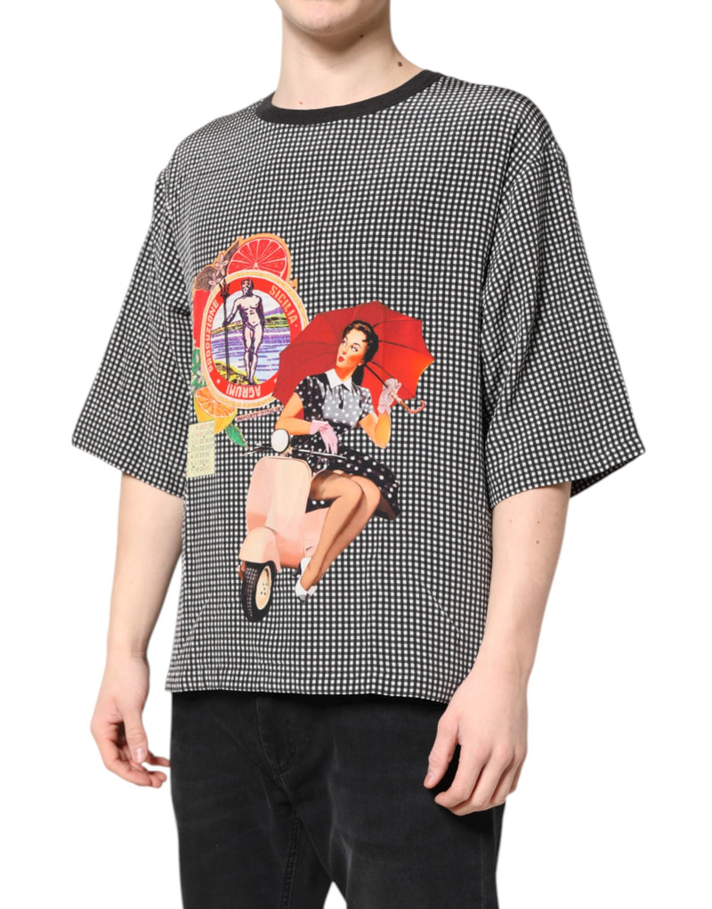 T-shirt a maniche corte nera con stampa grafica Dolce & Gabbana