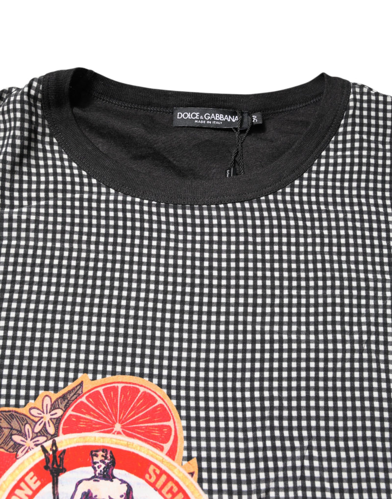 T-shirt a maniche corte nera con stampa grafica Dolce & Gabbana
