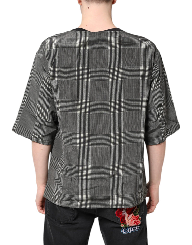 Camiseta blanca y negra de manga corta con estampado gráfico de Dolce & Gabbana