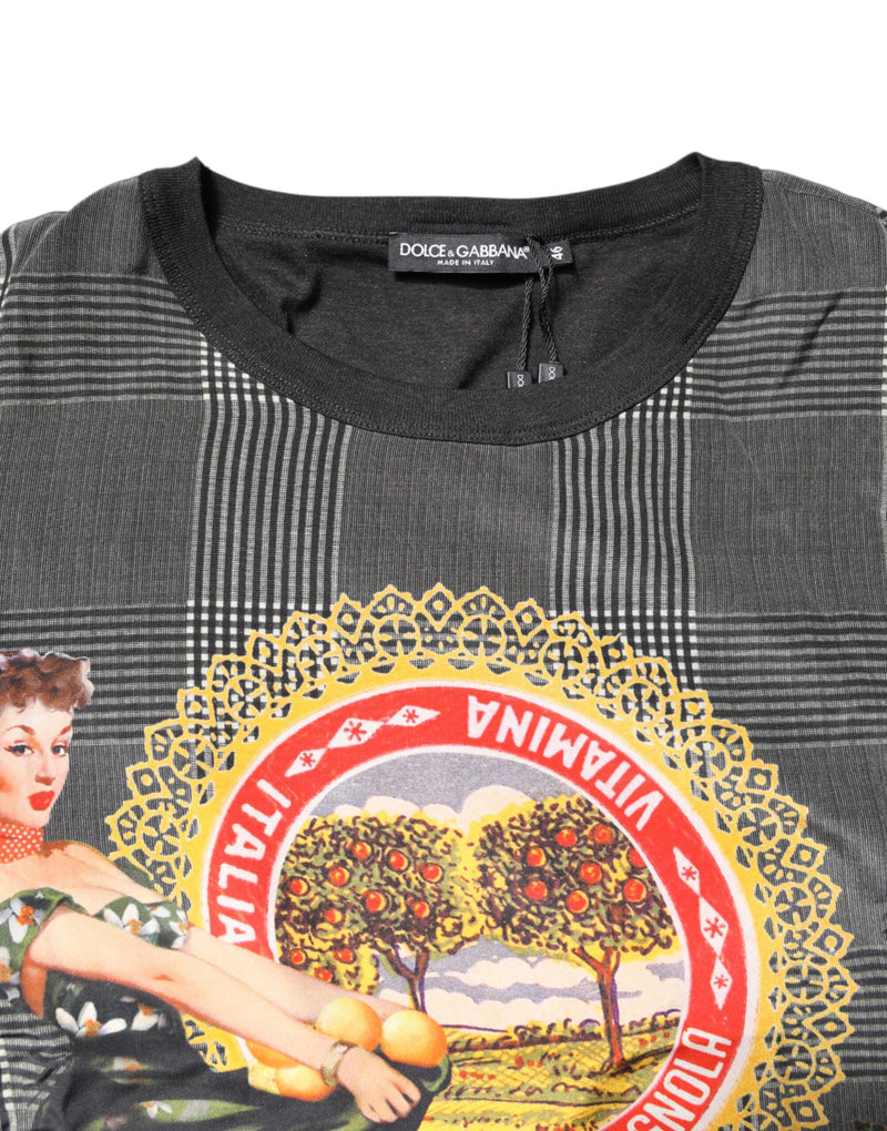 Camiseta blanca y negra de manga corta con estampado gráfico de Dolce & Gabbana