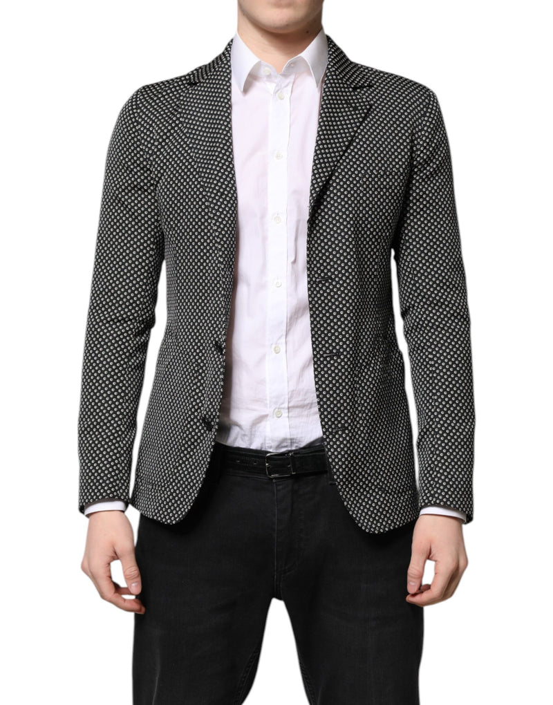 Blazer Dolce & Gabbana masculino cinza-escuro com estampa branca