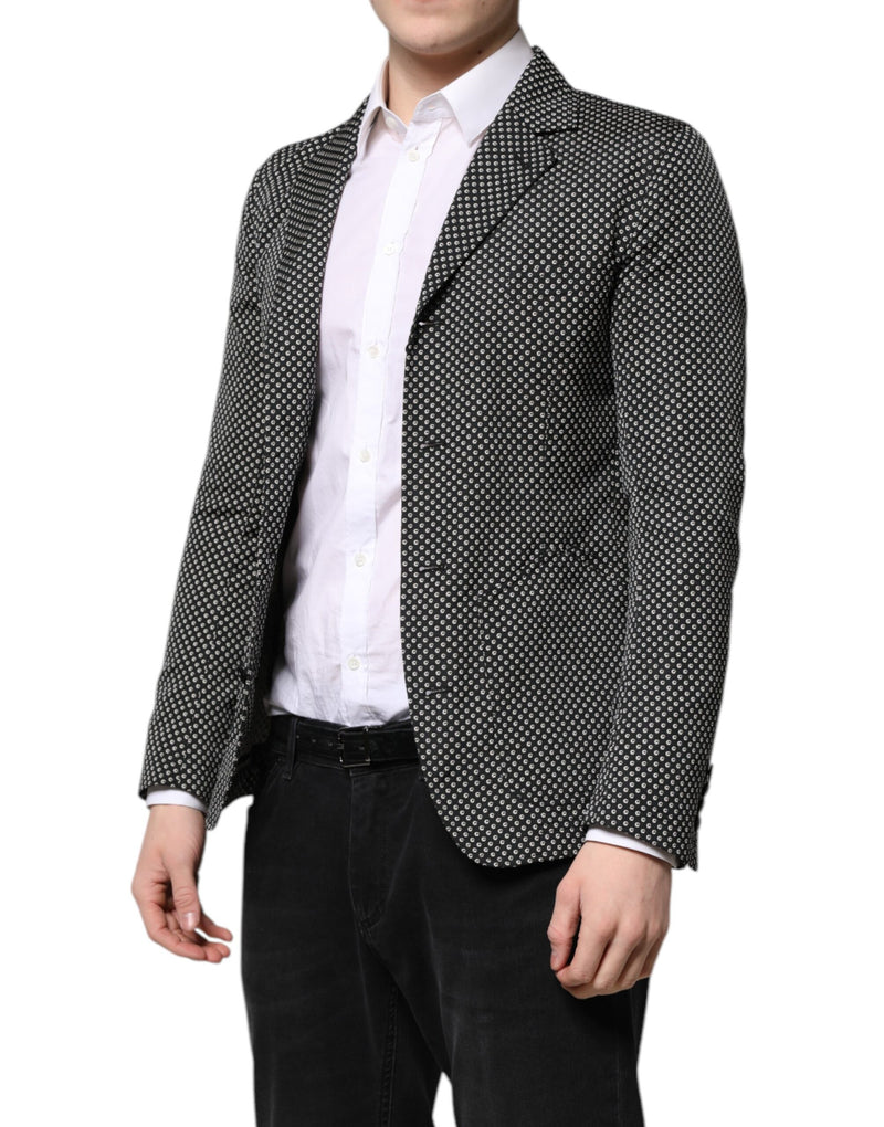 Blazer Dolce & Gabbana masculino cinza-escuro com estampa branca