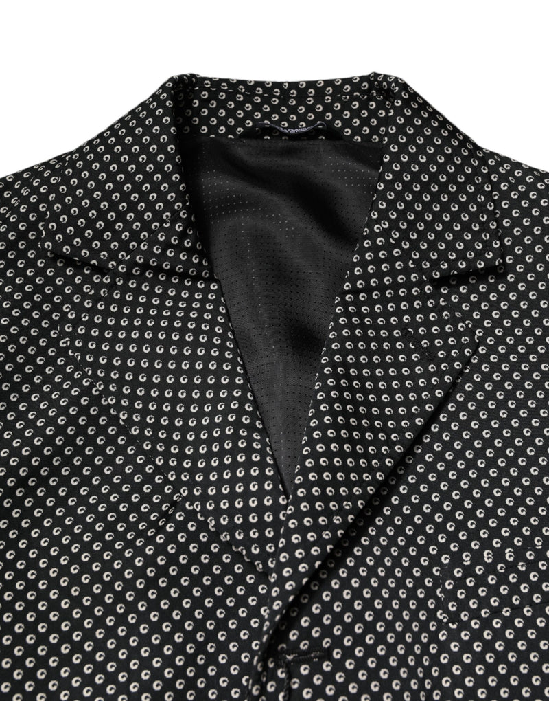 Blazer Dolce & Gabbana masculino cinza-escuro com estampa branca