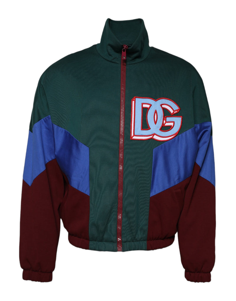 Veste zippée intégrale multicolore en coton à logo Dolce & Gabbana