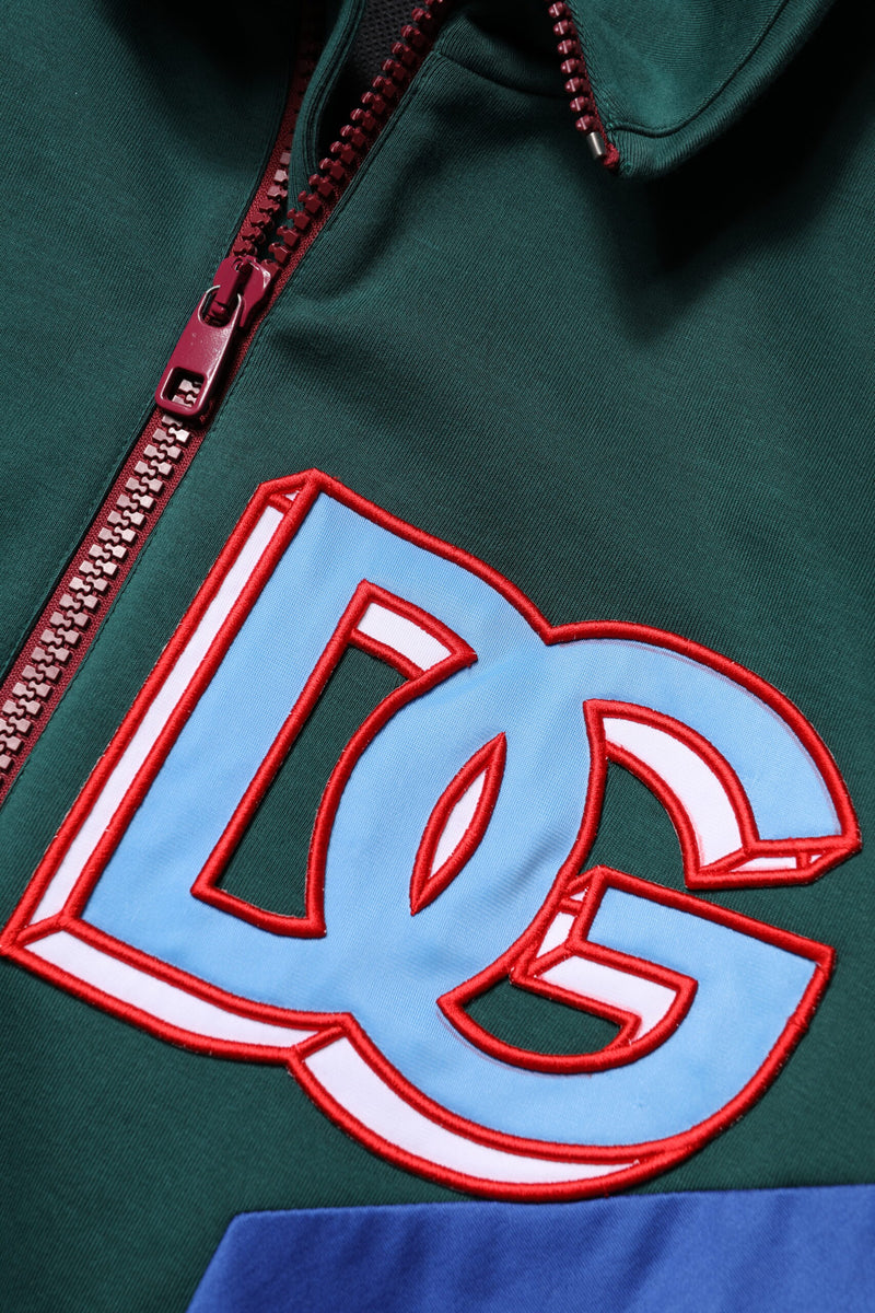 Veste zippée intégrale multicolore en coton à logo Dolce & Gabbana