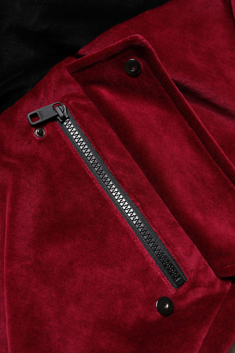 Chaqueta bomber de algodón roja y negra con logotipo de Dolce & Gabbana y cremallera completa