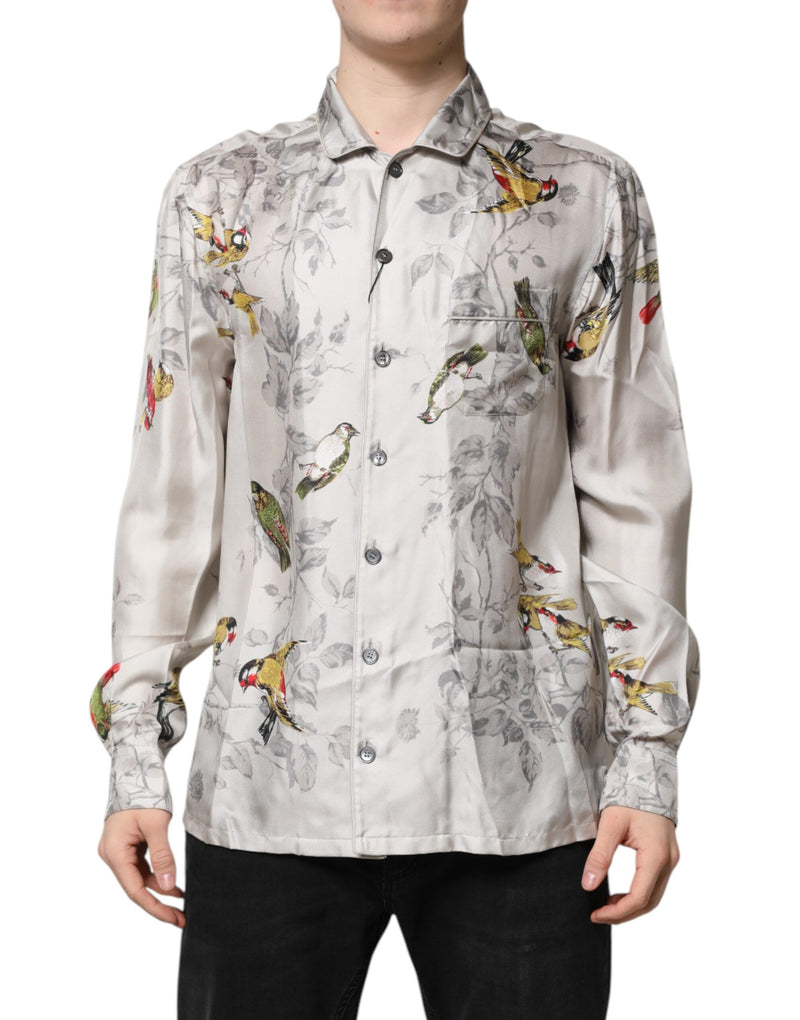 Camisa de seda multicolor estampada con botones de Dolce & Gabbana