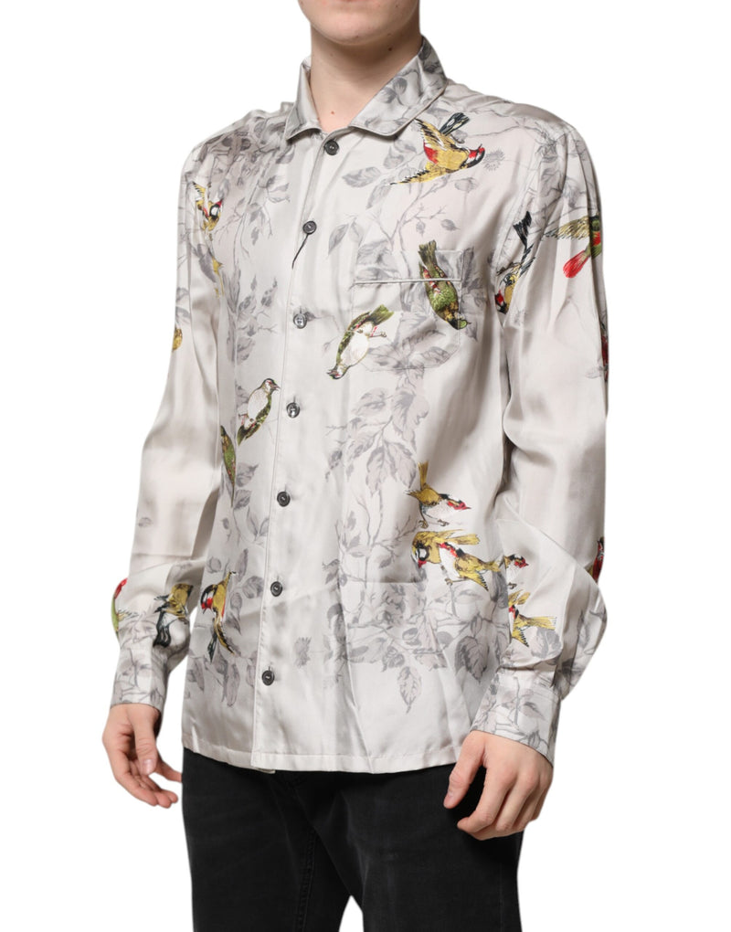 Camisa de seda multicolor estampada con botones de Dolce & Gabbana