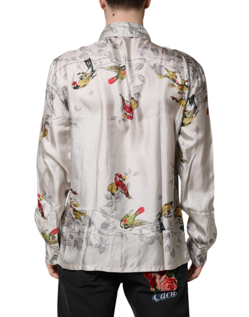 Camisa de seda multicolor estampada con botones de Dolce & Gabbana