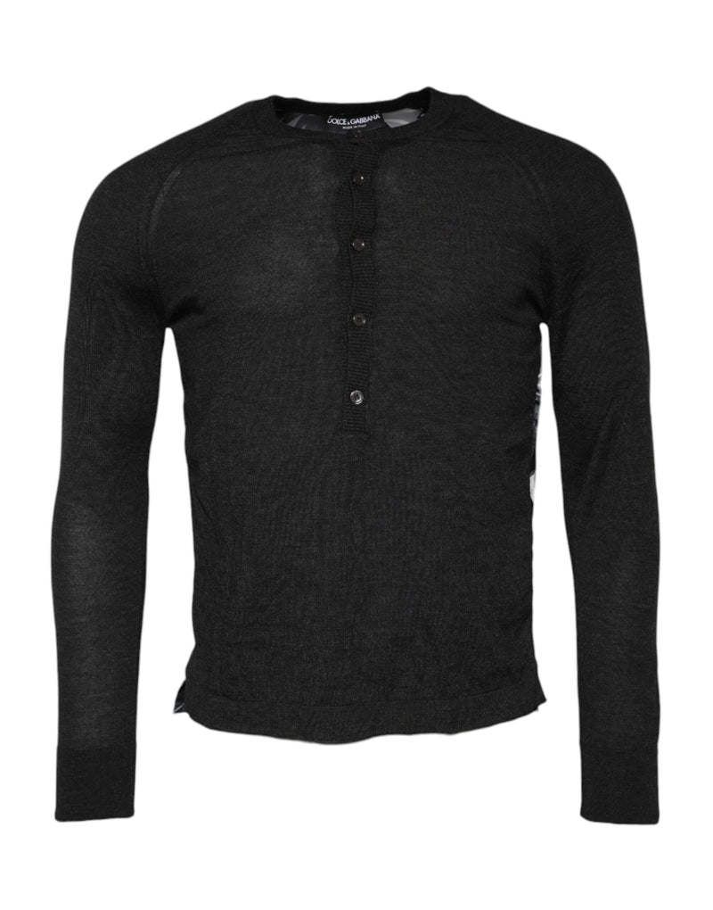 Pull en maille noir à imprimé pour homme Dolce & Gabbana