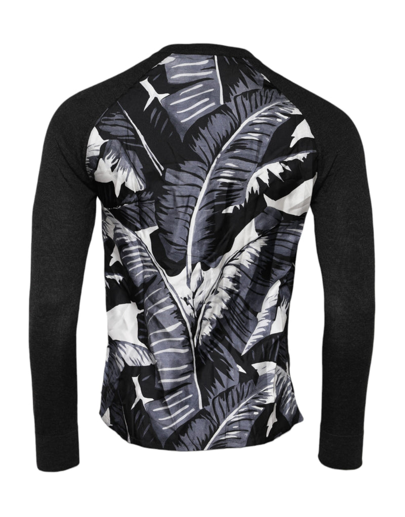 Pull en maille noir à imprimé pour homme Dolce & Gabbana