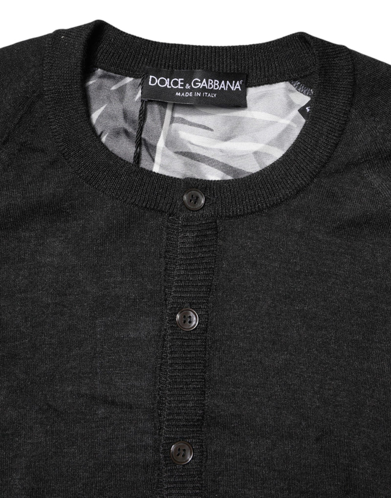 Pull en maille noir à imprimé pour homme Dolce & Gabbana