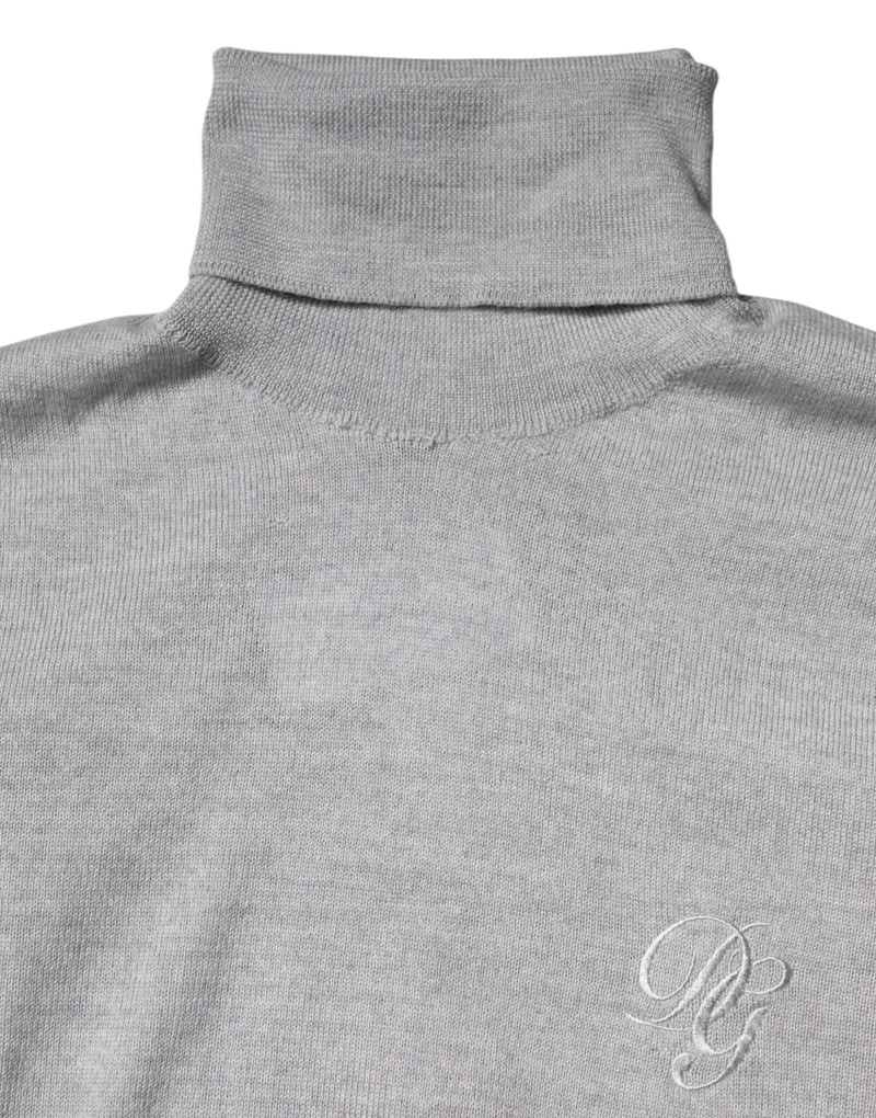 Dolce & Gabbana Gray Wool Knitted Men Pullover Sweater
