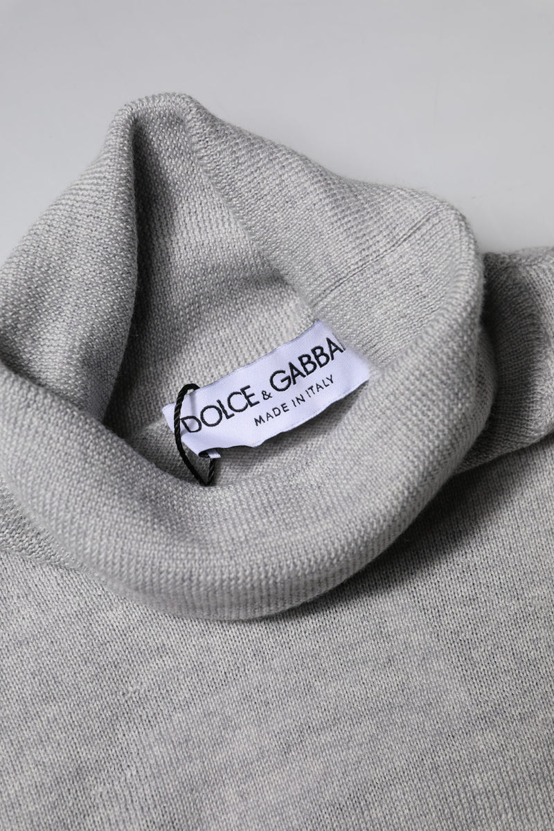 Dolce & Gabbana Gray Wool Knitted Men Pullover Sweater