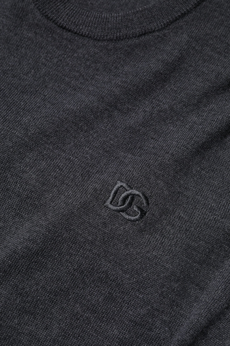 Dolce & Gabbana Gray Wool Logo Knitted Men Pullover Sweater