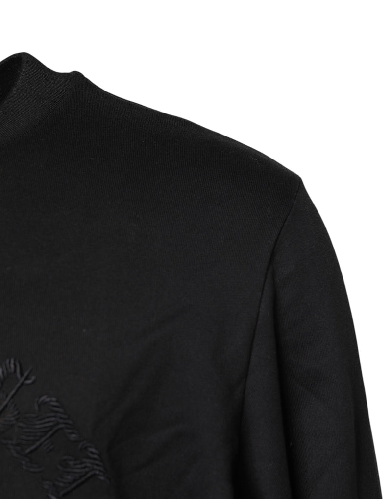 Suéter preto de gola careca com bordado Dolce & Gabbana