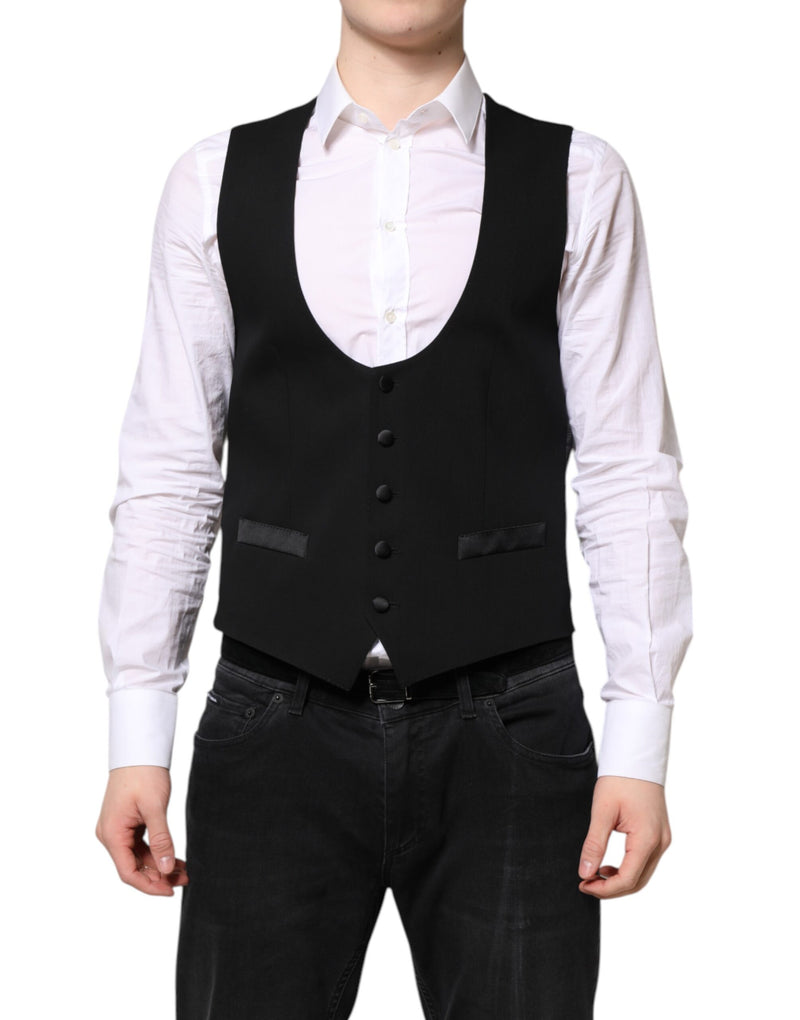 Colete formal de lã preto Dolce & Gabbana