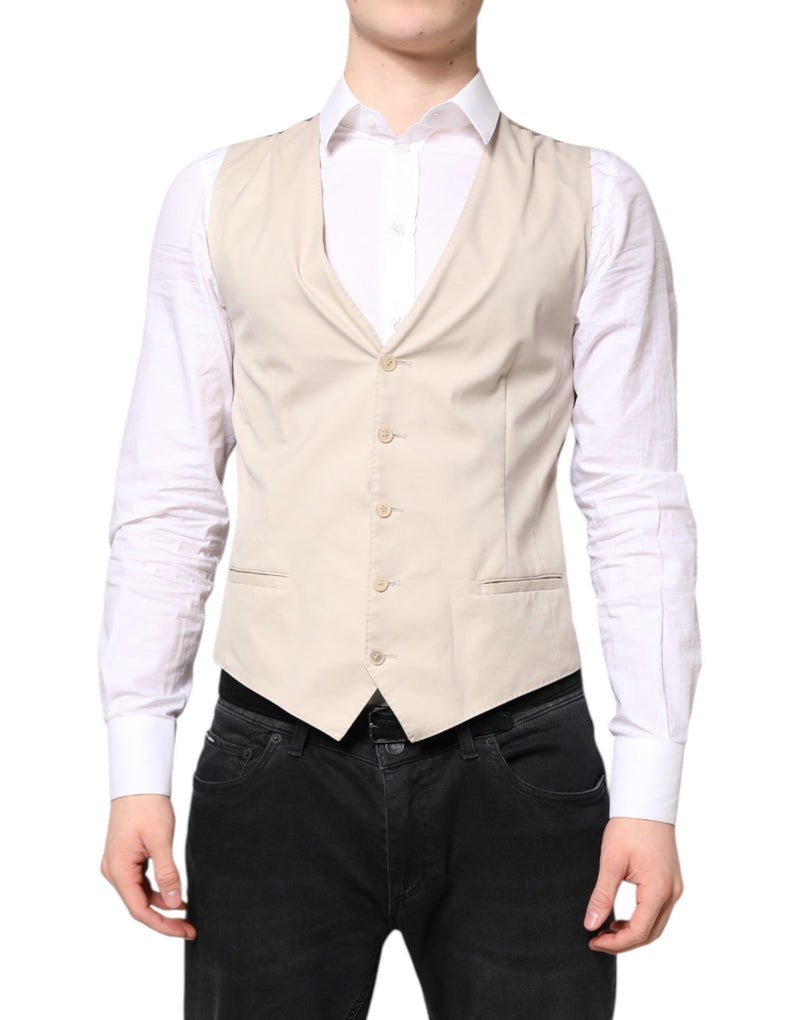 Dolce & Gabbana Gilet formale da uomo beige e grigio